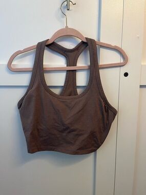 Prana Brown Racerback Crop Sports Bra